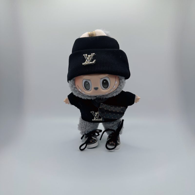 Labubu LV Streetwear Black Knit Wool Boy Suit - Image 6