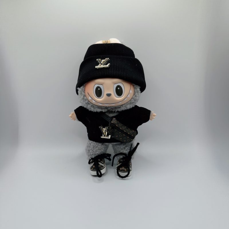 Labubu LV Streetwear Black Knit Wool Boy Suit