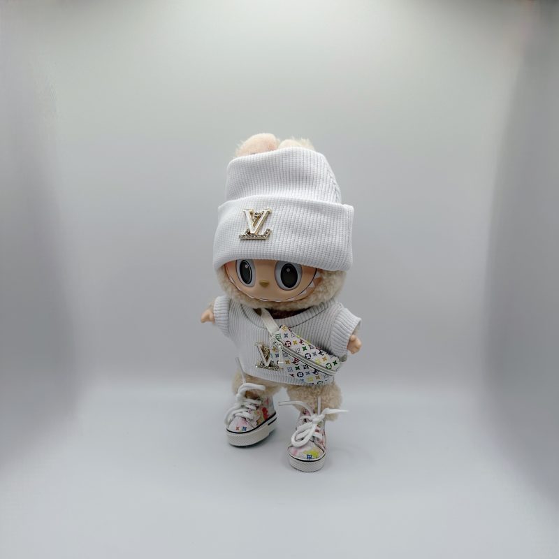 Labubu LV Streetwear White Knit Wool Suit - Image 5