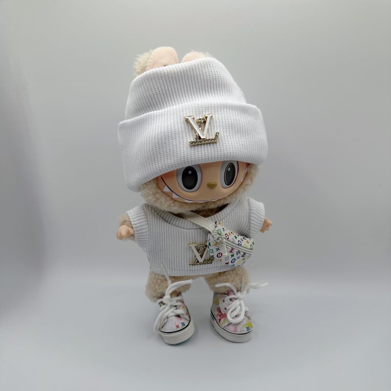 Labubu LV Streetwear White Knit Wool Suit - Image 4