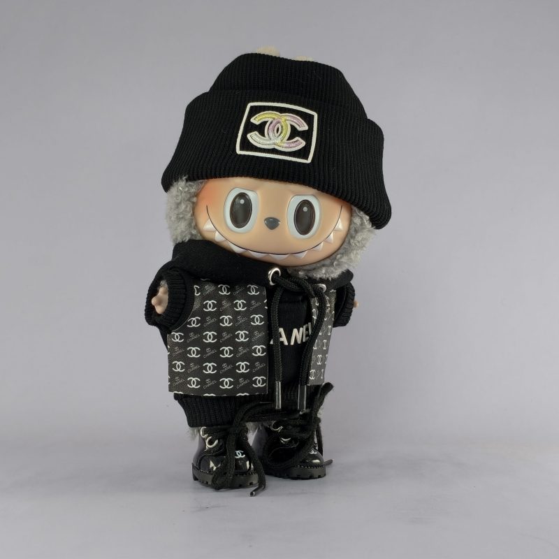 Labubu Chanel Monogram Vest & Hoodie Streetwear Set - Image 2