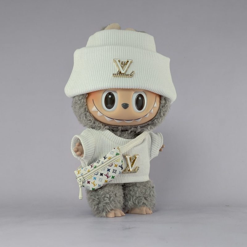 Labubu LV Streetwear White Knit Wool Suit - Image 4