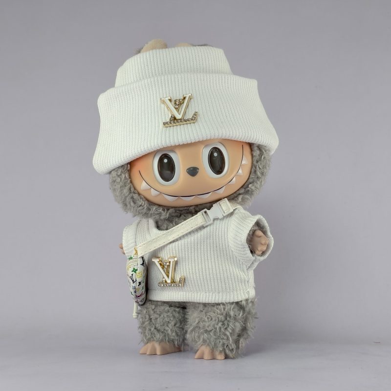 Labubu LV Streetwear White Knit Wool Suit - Image 3