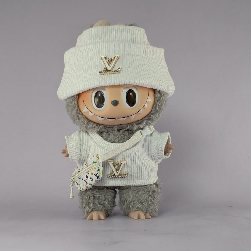 Labubu LV Streetwear White Knit Wool Suit