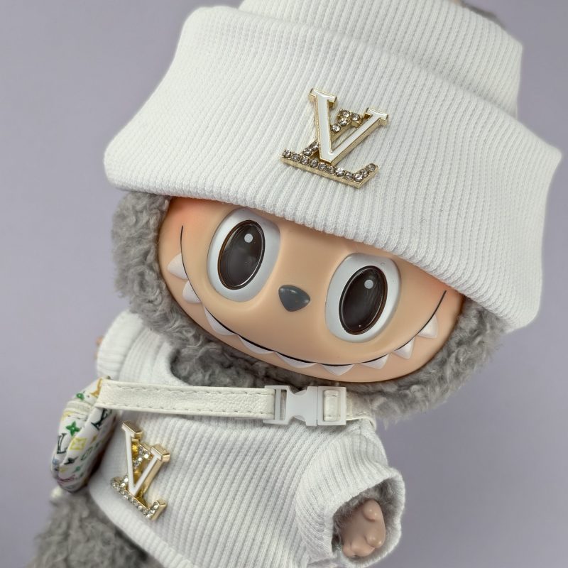 Labubu LV Streetwear White Knit Wool Suit - Image 5