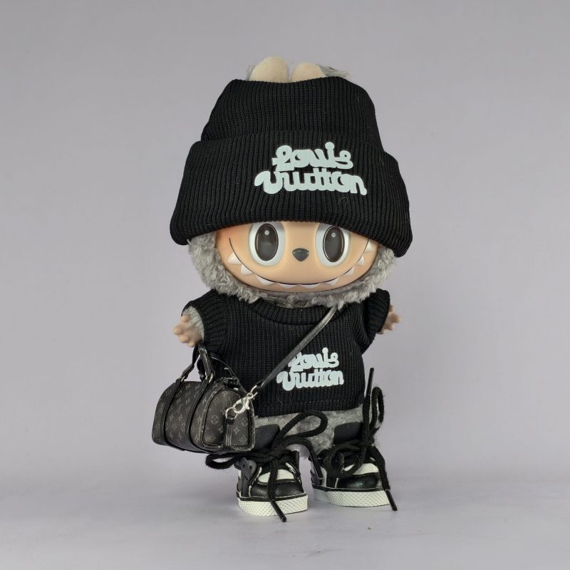 Labubu Streetwear Black Knit Wool Cool Boy Suit - Image 5