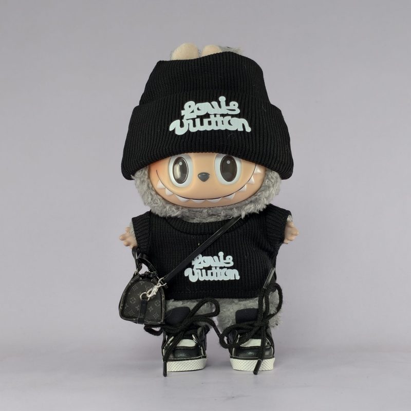 Labubu Streetwear Black Knit Wool Cool Boy Suit