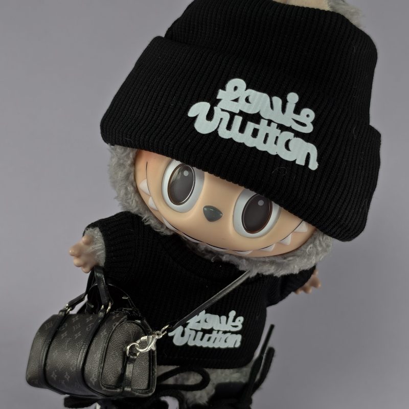 Labubu Streetwear Black Knit Wool Cool Boy Suit - Image 3