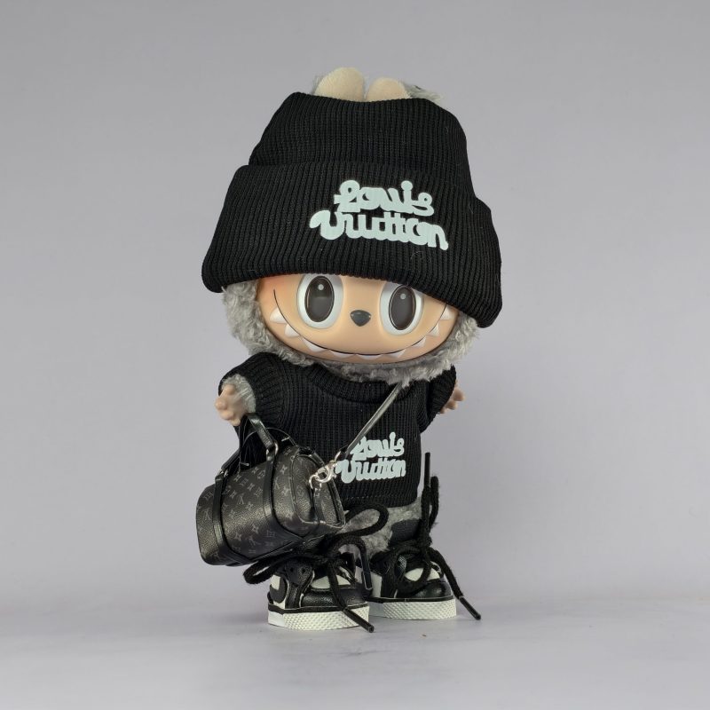Labubu Streetwear Black Knit Wool Cool Boy Suit - Image 2