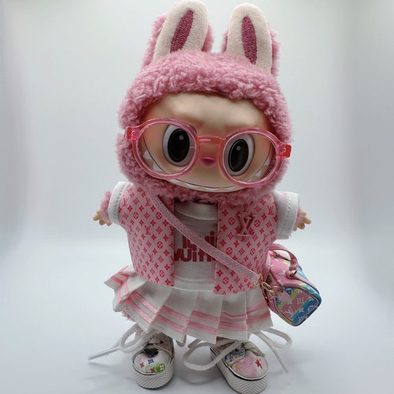 Labubu LV Pink Monogram Vest & Cute Skirt Girl's Set - Image 5