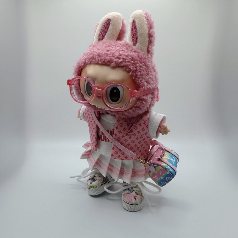 Labubu LV Pink Monogram Vest & Cute Skirt Girl's Set - Image 3
