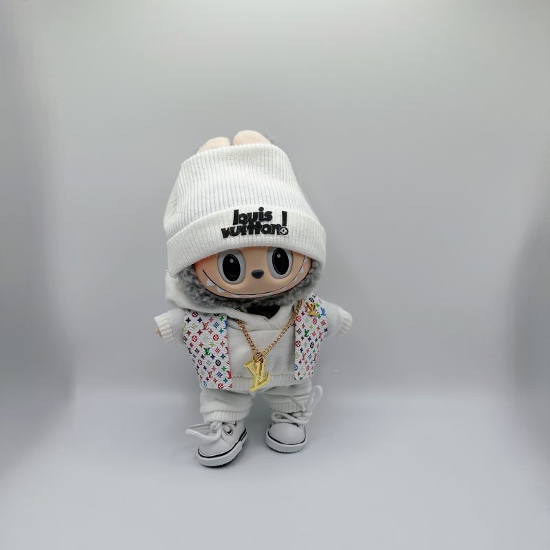 Labubu LV  Monogram Vest& Oversize Hoodie &Necklace Complete Set - Image 4