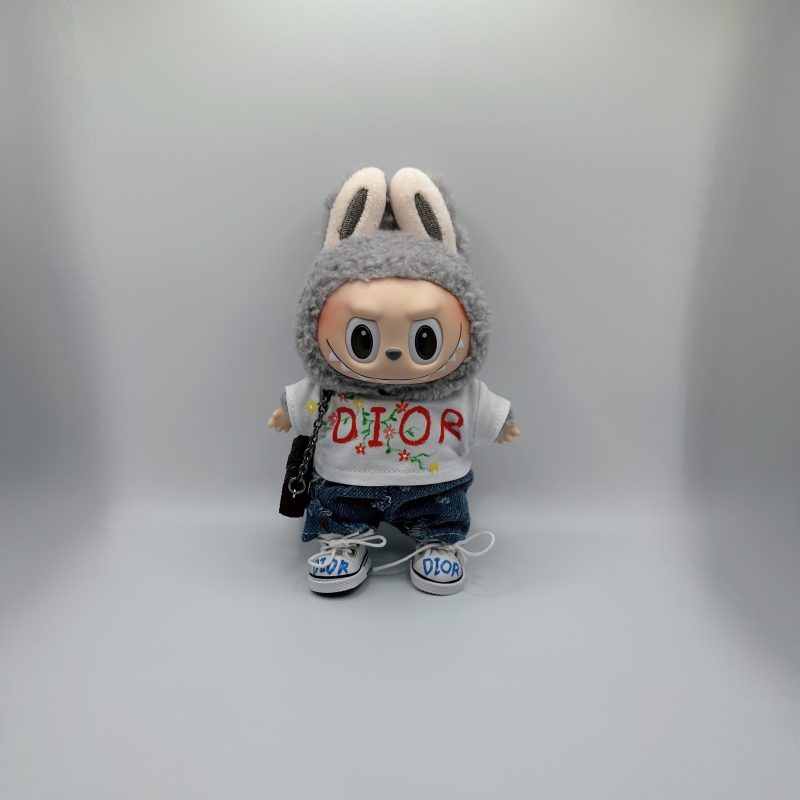 Labubu Dior Graffiti T-shirt&Urban -Inspired Streetwear pants completely set