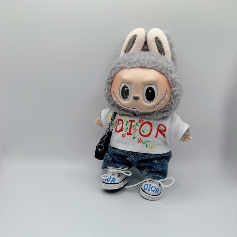 Labubu Dior Graffiti T-shirt&Urban -Inspired Streetwear pants completely set - Image 3