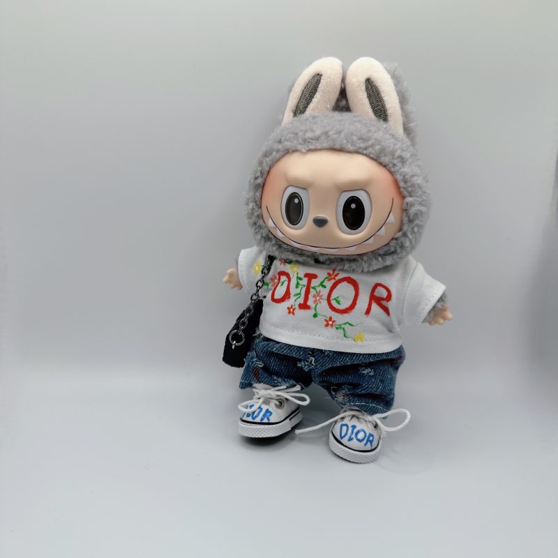 Labubu Dior Graffiti T-shirt&Urban -Inspired Streetwear pants completely set - Image 5