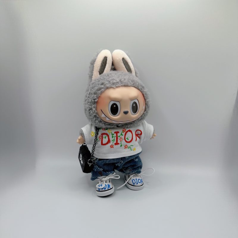 Labubu Dior Graffiti T-shirt&Urban -Inspired Streetwear pants completely set - Image 4