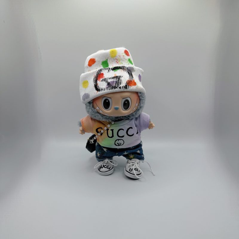 Labubu Gucci Graffiti T-shirt&Urban -Inspired Streetwear pants completely set - Image 2